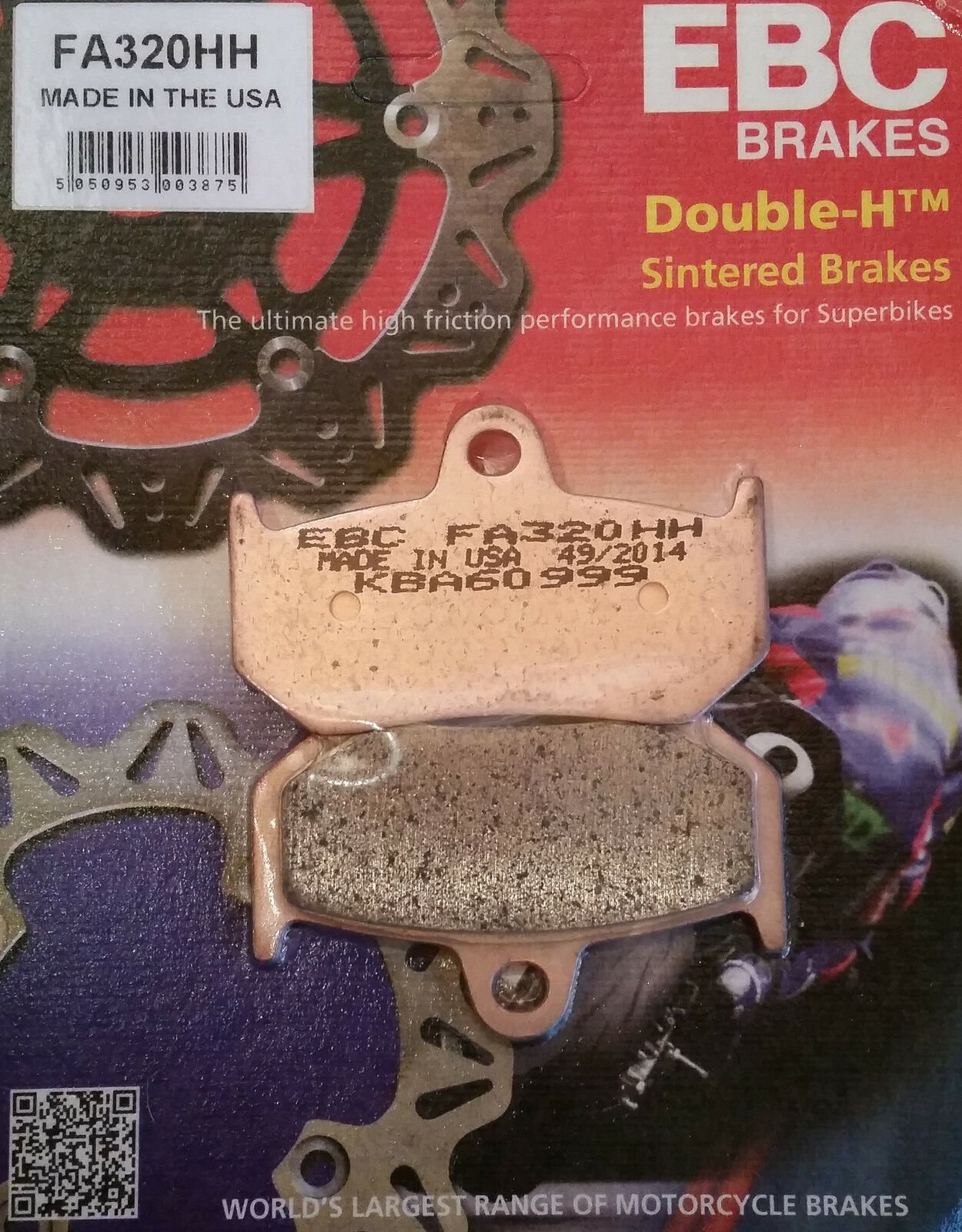 2012-2015 Mv Agusta F4R Arka Fren Balatası Ebc Fa320Hh Sinterli