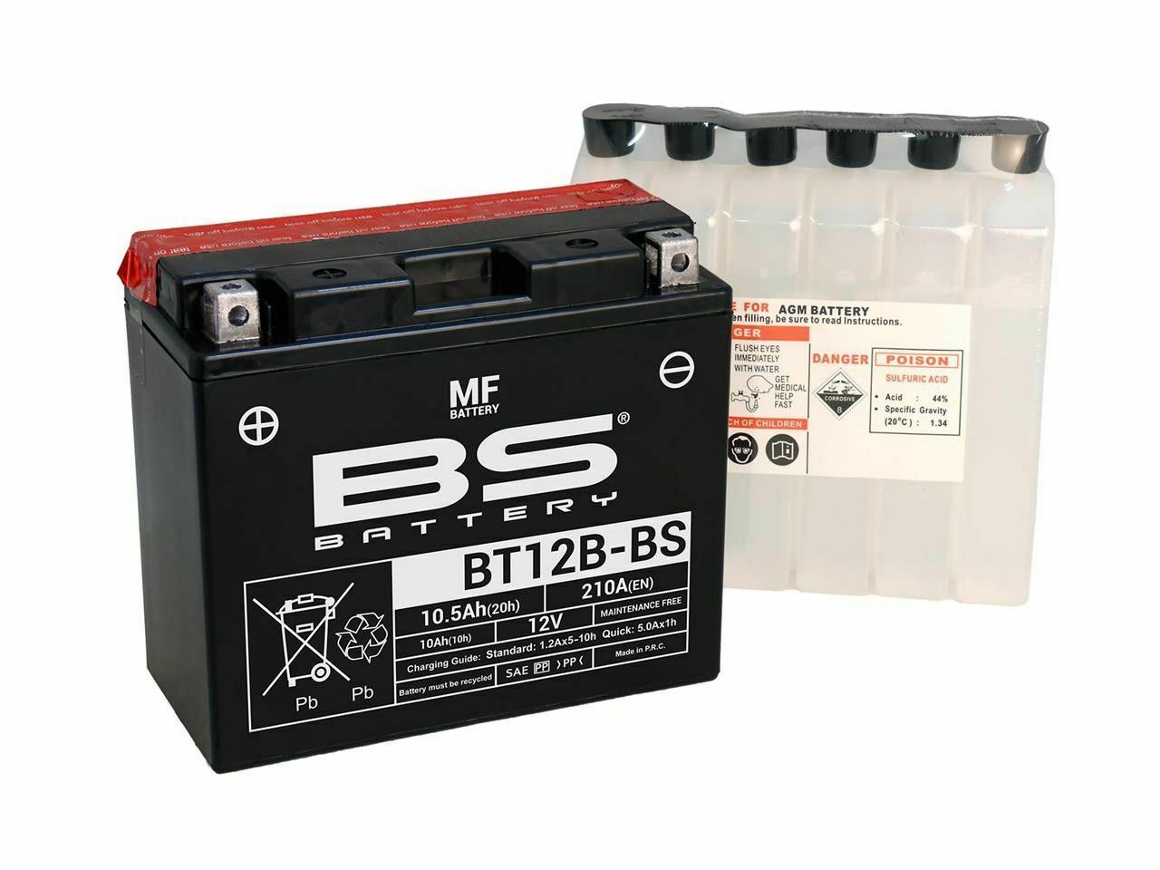 Bt12b-bs 2004-2010 Kawasaki Ninja Zx-10r Uyumlu Akü Bs Sulu Akü