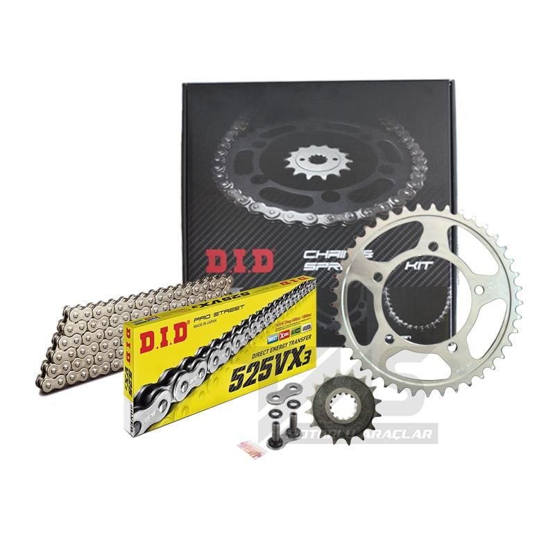 Did-Jt 2018-2022 Ducati Diavel 1260 Uyumlu Zincir Dişli Set Silver(Gümüş) Renk