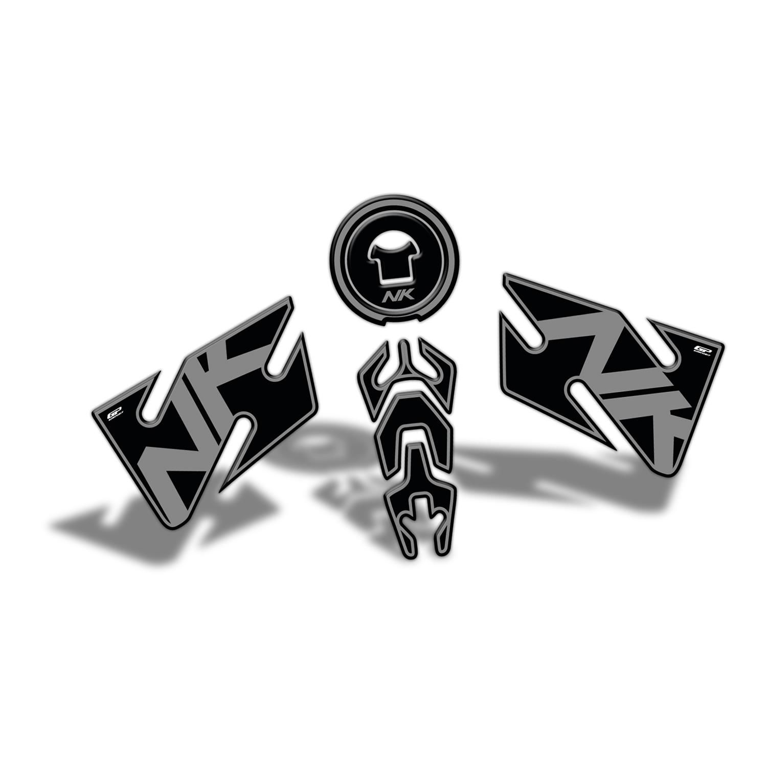 GP Kompozit CF Moto 400 NK / 650 NK 2020 Uyumlu Tank Pad Seti Gri