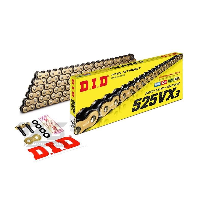 Did 525-108Vx3 2013-2016 Ducati Hypermotard 821 Uyumlu Zincir Vx3 Xring Gold (Sarı)