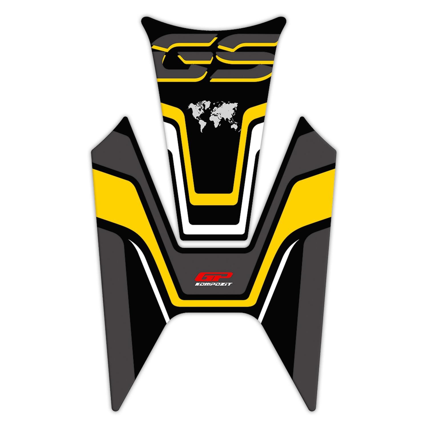 GP Kompozit BMW R 1200 GS 2013-2023 Uyumlu Tank Pad Siyah-Sarı