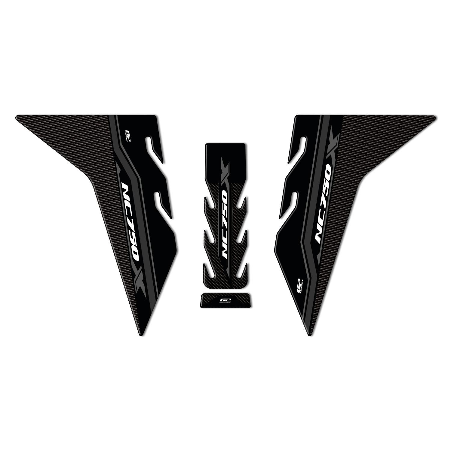 GP Kompozit Honda NC 750 X 2021-2023 Uyumlu Tank Pad Seti Siyah