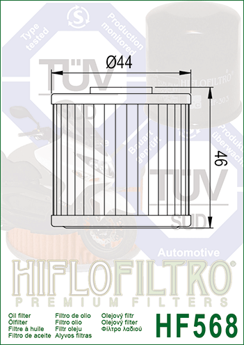 Hiflo Hf568 2012-2017 Kymco Xciting 400İ Yağ Filtresi