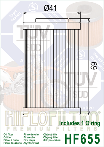 Hf655 Hıflo 2007-2012 Ktm 250 Exc-F Yağ Filtresi