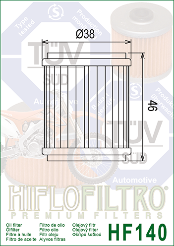 Hiflo Hf140 2015-2020 Yamaha Yzf R125 Hiflo Yağ Filtresi