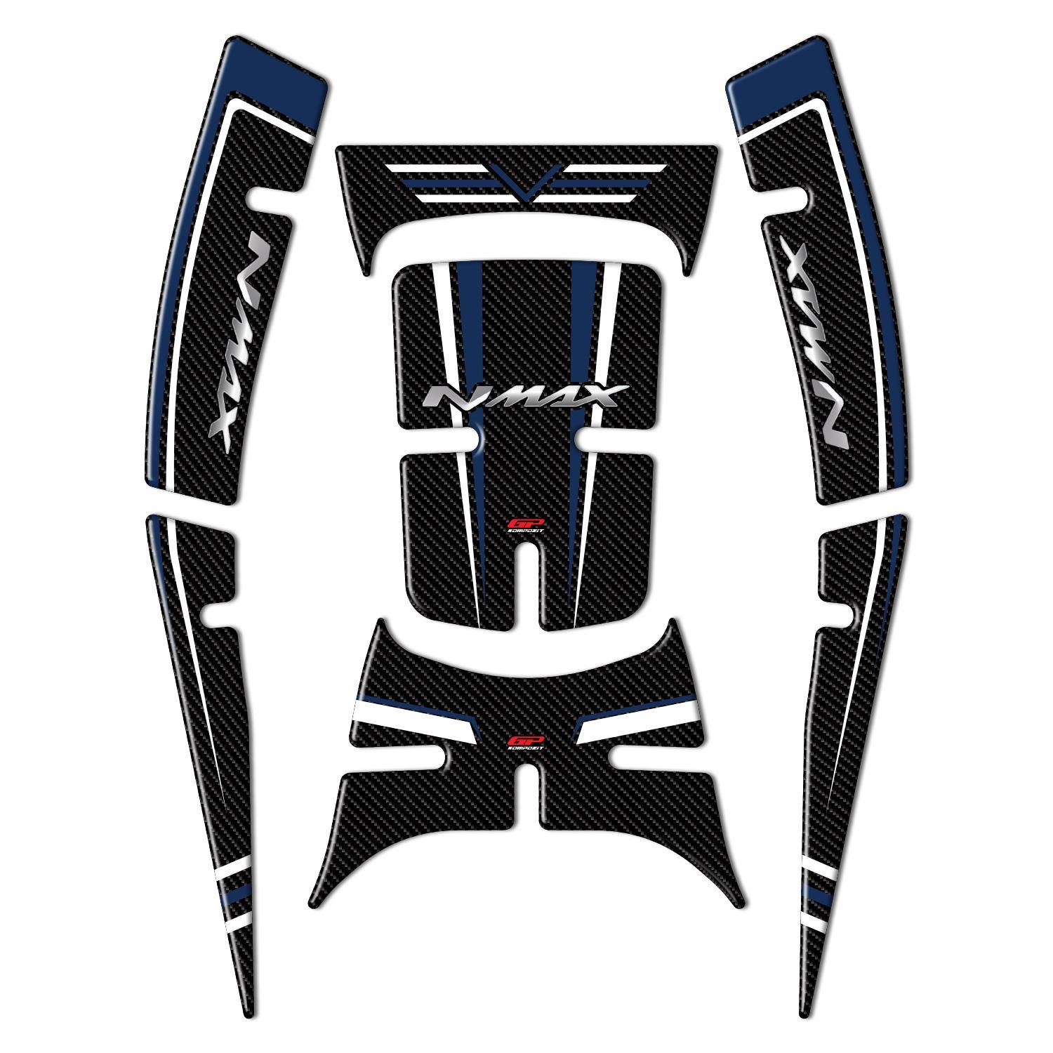 GP Kompozit Yamaha NMAX 125 / 155 2021-2023 Uyumlu Tank Pad Seti Mavi