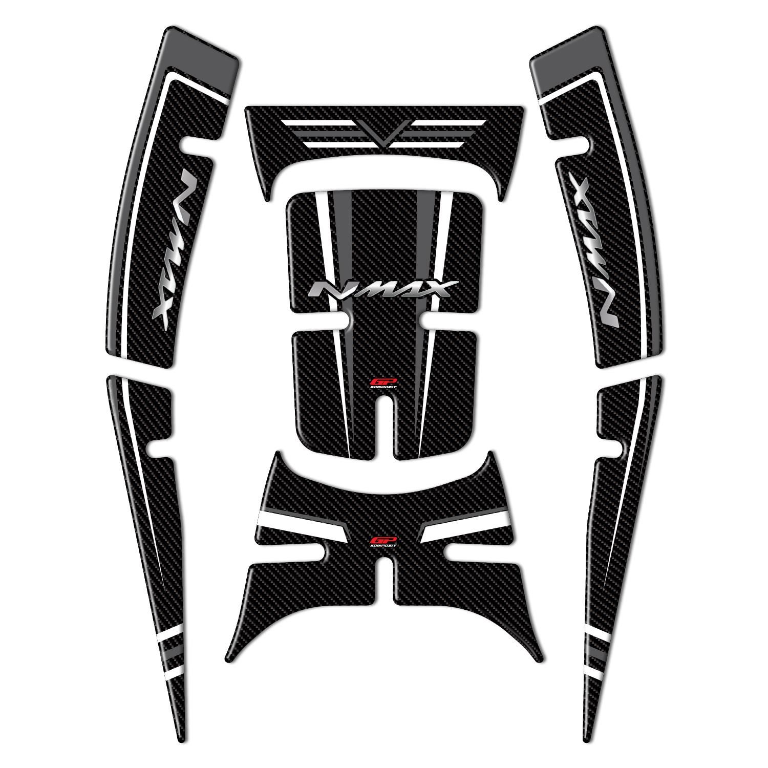 GP Kompozit Yamaha NMAX 125 / 155 2021-2023 Uyumlu Tank Pad Seti Gri