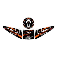 GP Kompozit KTM 250 Adventure 2020-2023 Uyumlu Tank Pad Seti Siyah-Turuncu