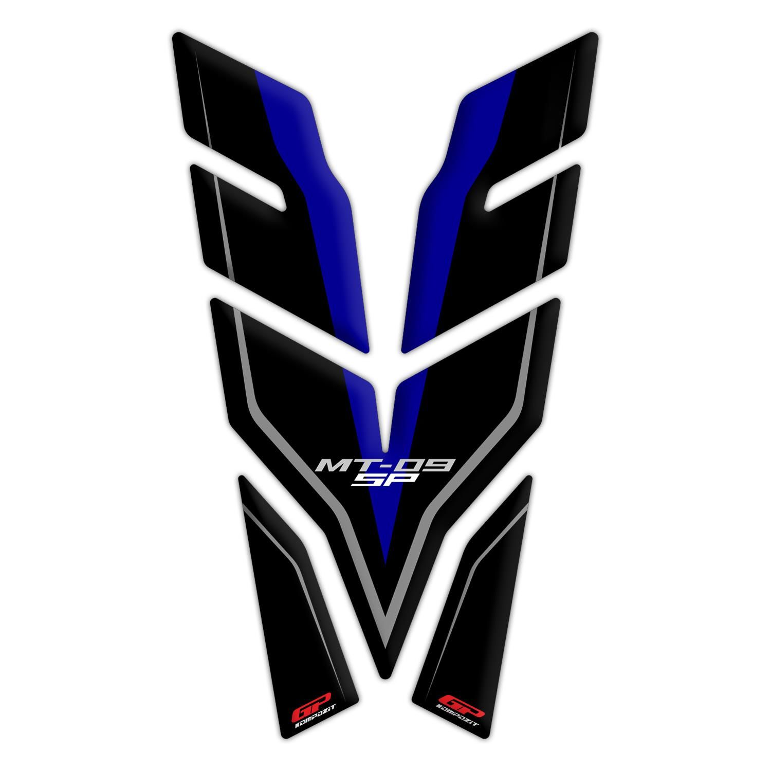GP Kompozit Yamaha MT-09 SP 2021-2023 Uyumlu Tank Pad Seti Siyah-Mavi