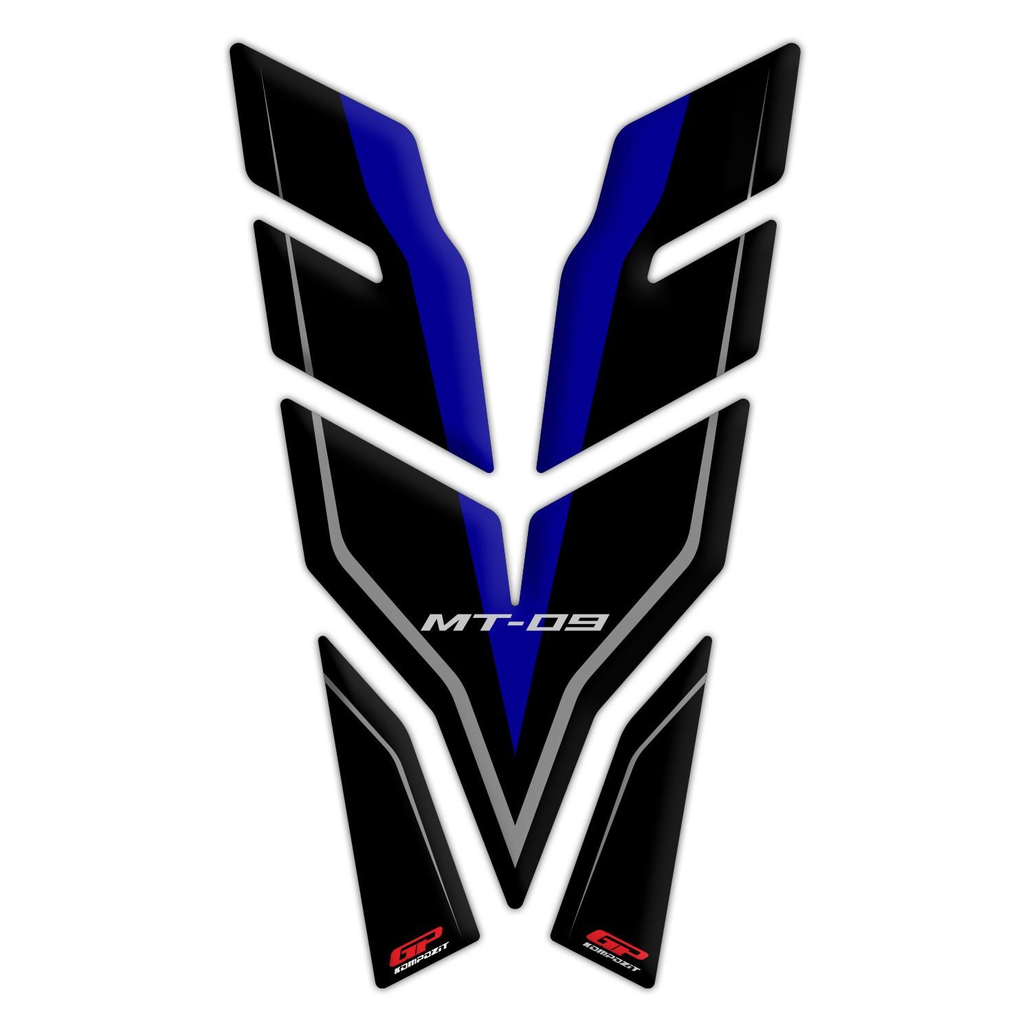 GP Kompozit Yamaha MT-09 2021-2023 Uyumlu Tank Pad Seti Siyah-Mavi