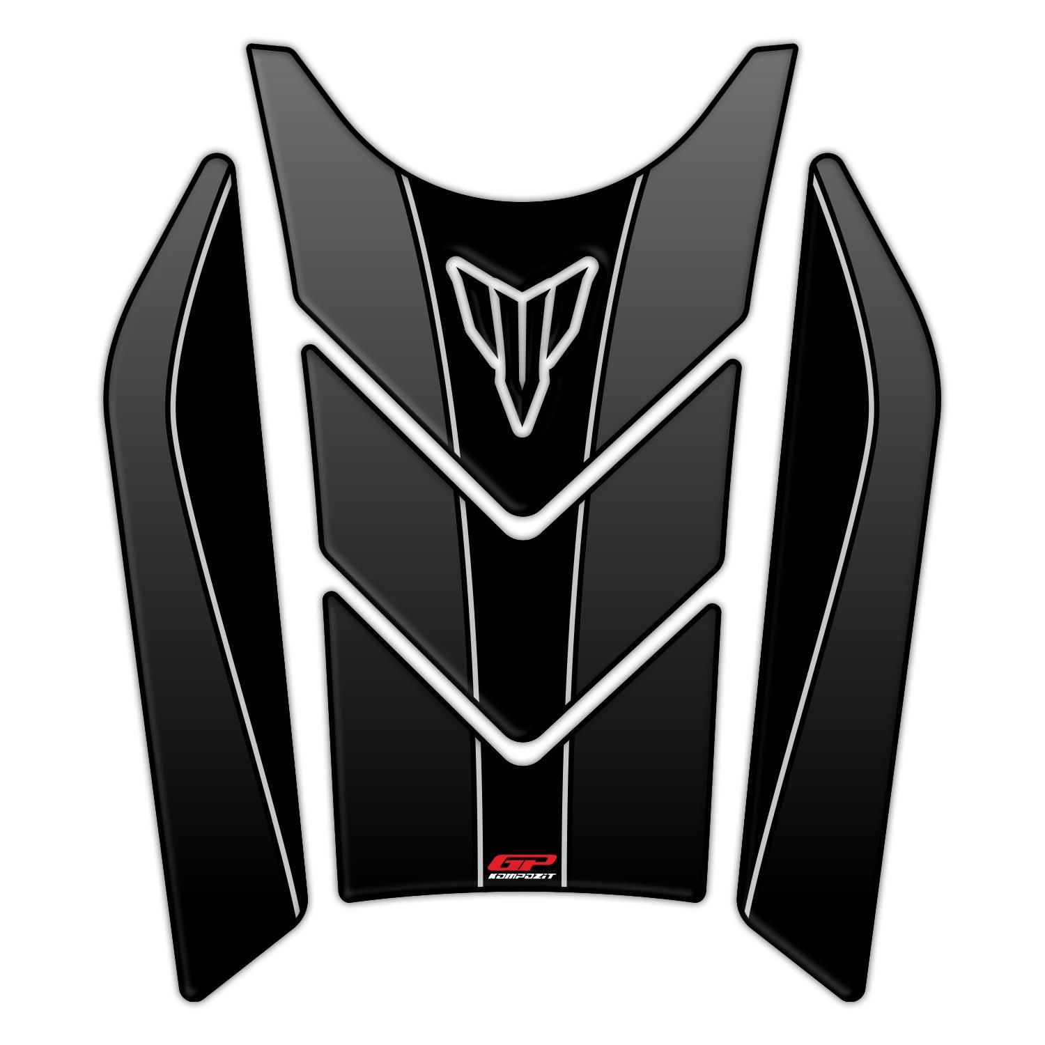 GP Kompozit Yamaha MT-07 2021-2023 Uyumlu Tank Pad Seti Siyah