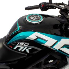GP Kompozit CF Moto 150 NK 2016-2022 Uyumlu Tank Pad Seti Siyah-Turkuaz