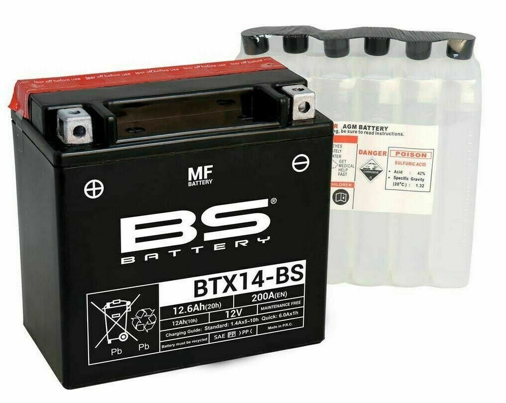 Bs Btx14-Bs 2004-2009 Piaggio Beverly 250 Uyumlu Akü Sulu Akü