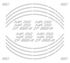 GP Kompozit CF Moto 250 NK 2018-2023 Uyumlu Jant Şeridi Reflektif Gri