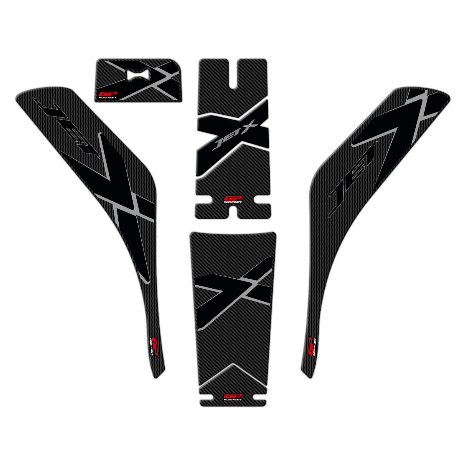 GP Kompozit SYM Jet X 125 2022-2023 Uyumlu Tank Pad Seti Karbon