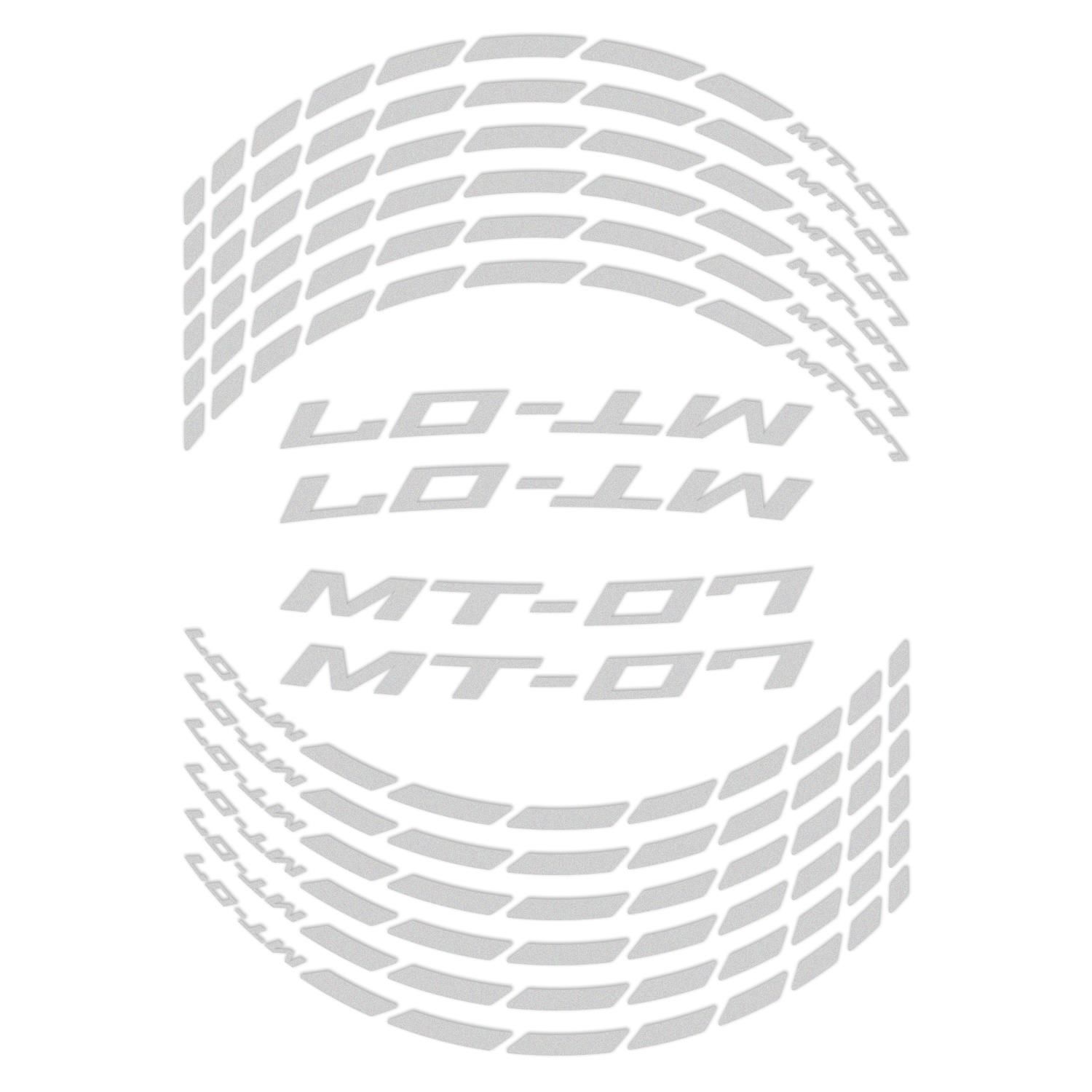 GP Kompozit Yamaha MT-07 2014-2023 Uyumlu Jant Şeridi Reflektif Gri
