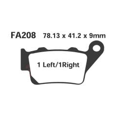 Ebc Fa208Tt 2002-2005 Husqvarna TE 250 Uyumlu Arka Fren Balatası Karbon Balata