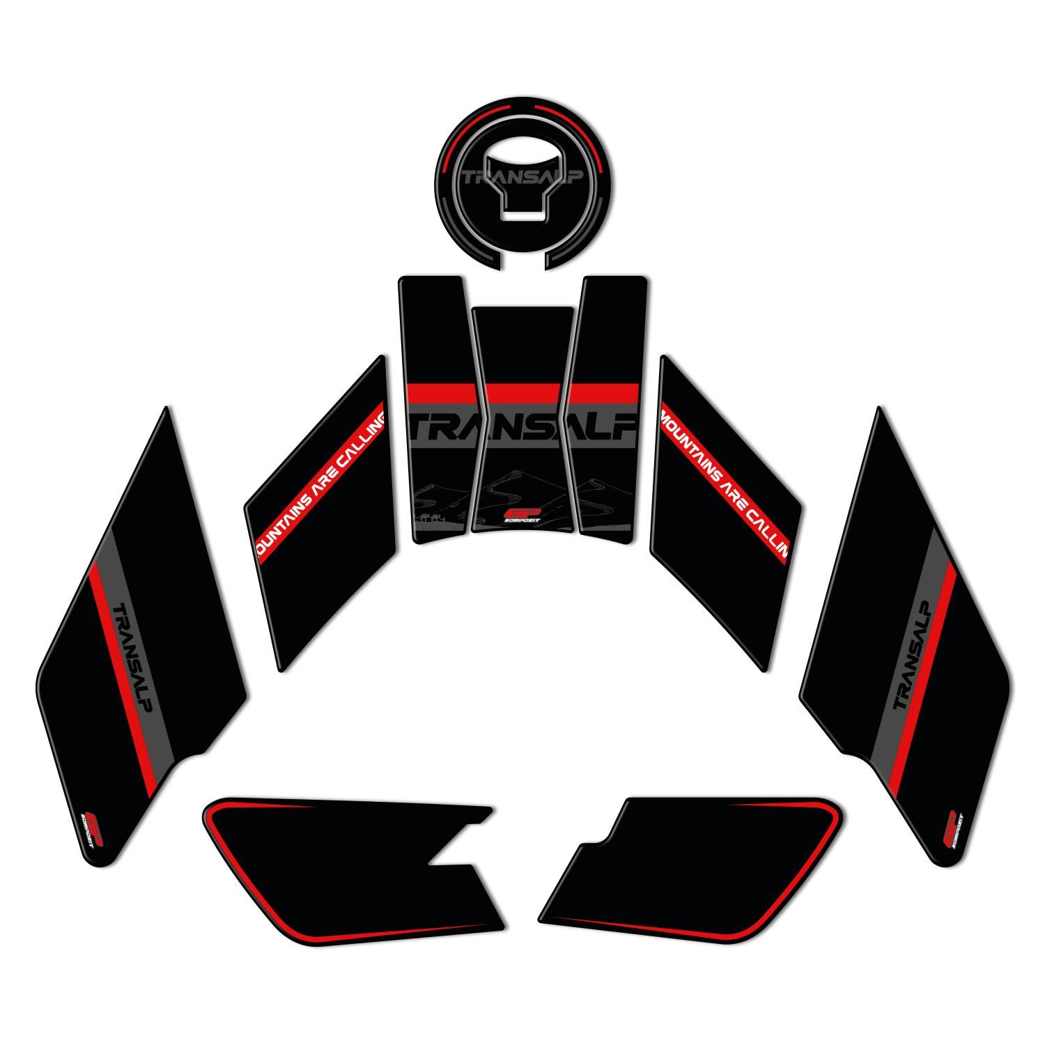 GP Kompozit Honda XL750L Transalp 2023 Uyumlu Tank Pad Siyah