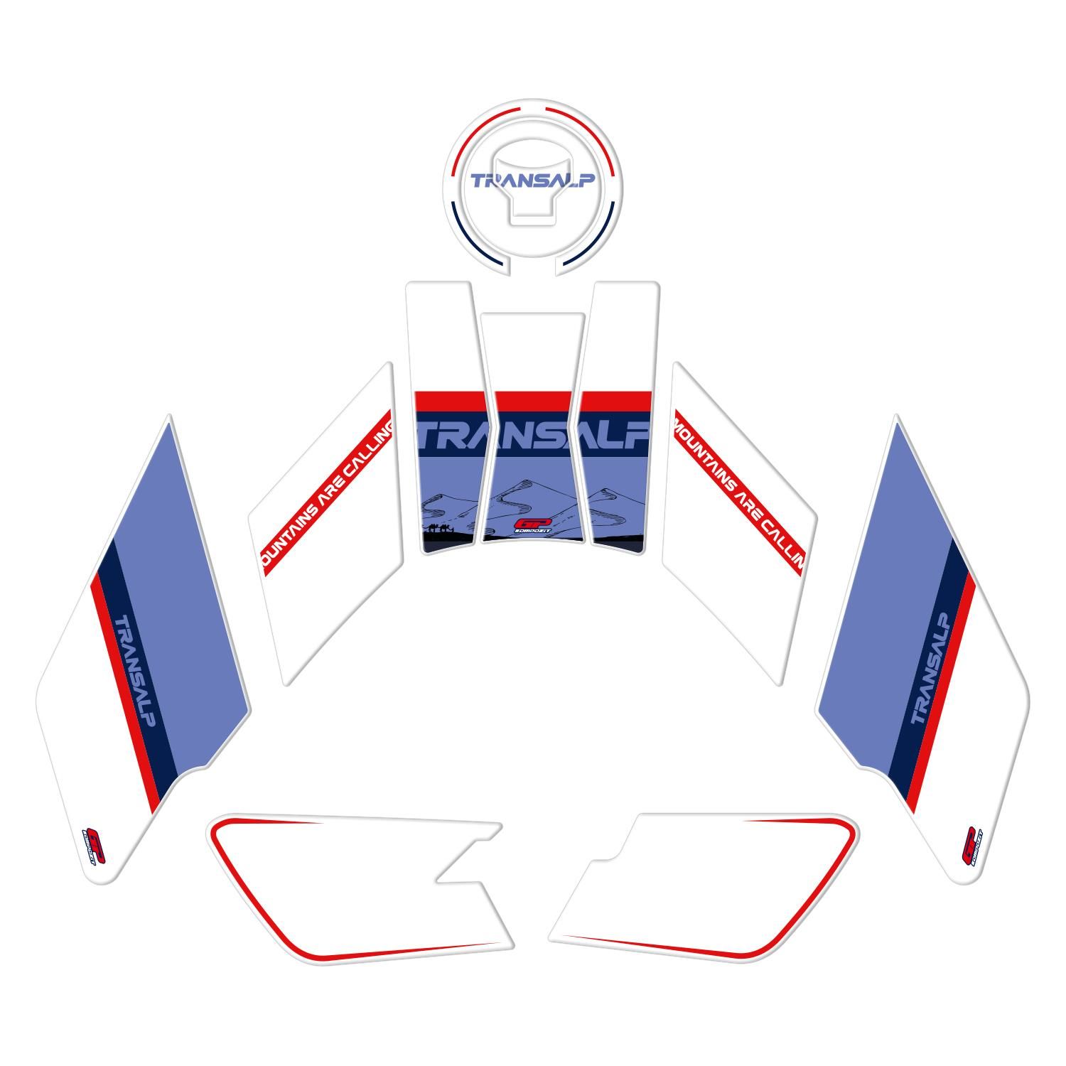 GP Kompozit Honda XL750L Transalp 2023 Uyumlu Tank Pad Beyaz