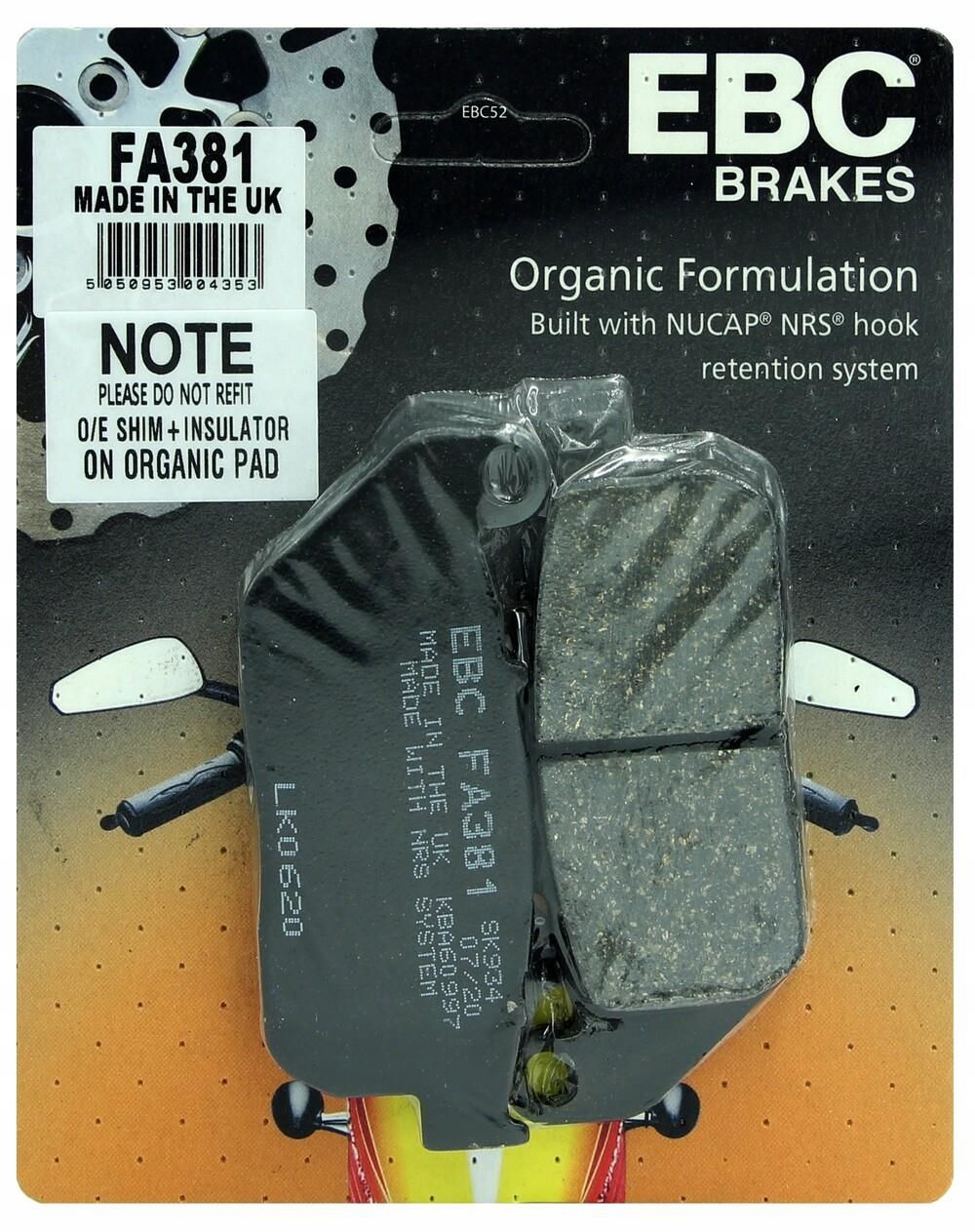 Ebc Fa381 2004-2013 Harley-Davidson Sportster 883 Low Ön Fren Balatası