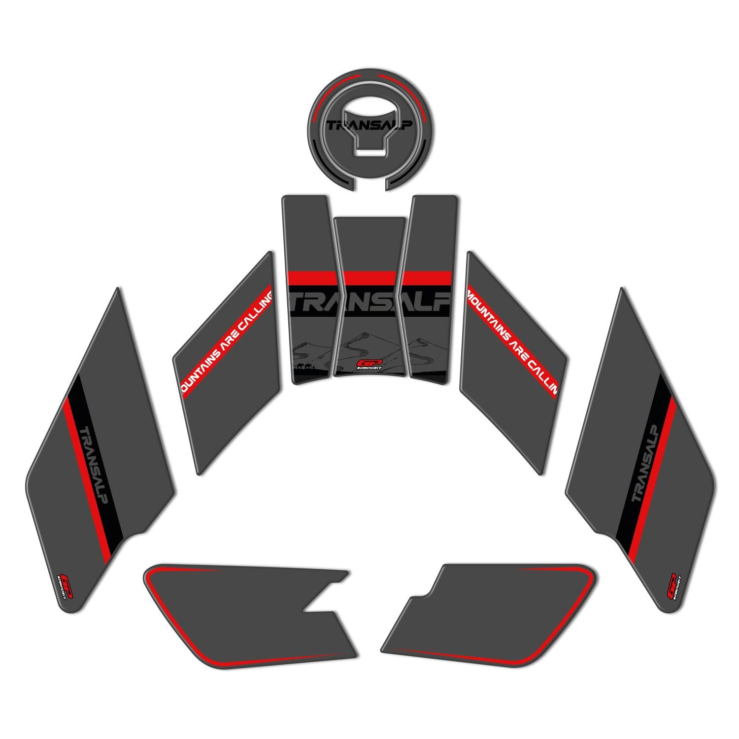 GP Kompozit Honda XL750L Transalp 2023 Uyumlu Tank Pad Gri
