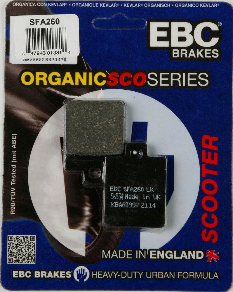 Ebc Sfa260 2007-2015 Gilera Fuoco 500 Uyumlu Ön Fren Balatası Organik Balata