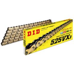 Did 525-118Vx3 2017-2022 KTM 1290 Super Adventure S Uyumlu Zincir Vx3 Xring Gold (Sarı) Renk
