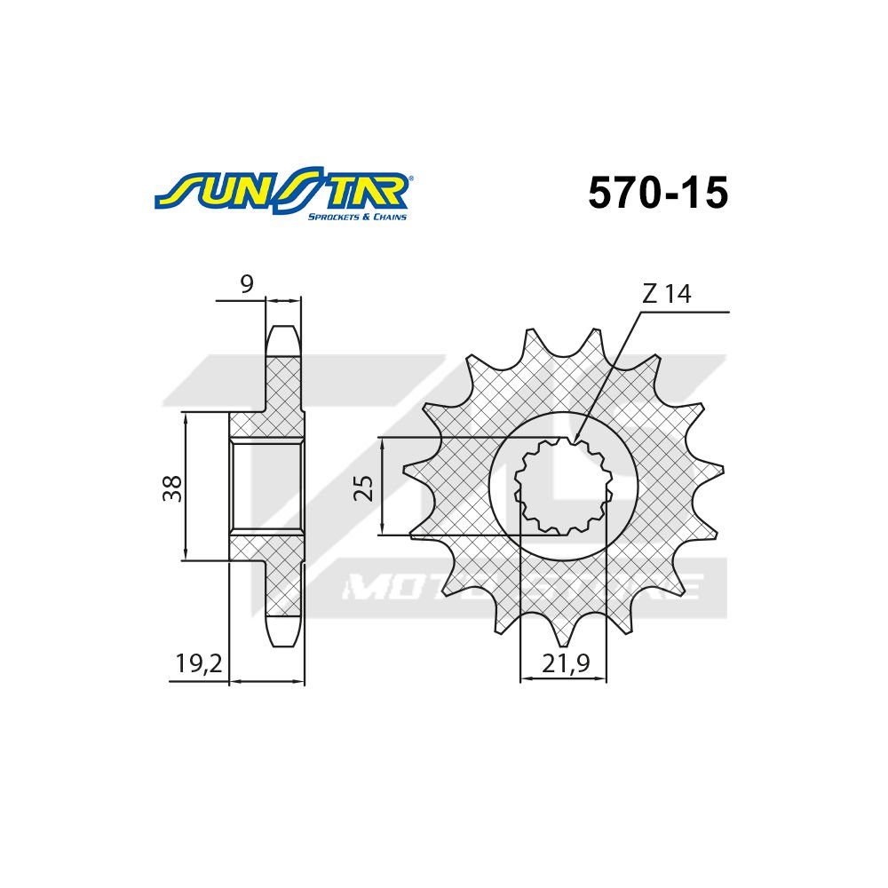 Ducati Multistrada 1200S uyumlu ön dişli SUNSTAR