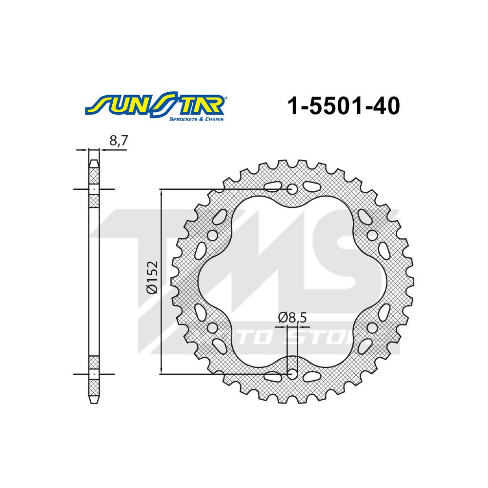 Ducati Multistrada 1200 Pikes Peak uyumlu arka dişli SUNSTAR