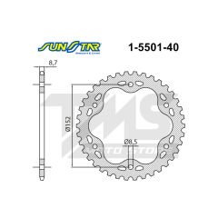 Ducati Multistrada 1200 Pikes Peak uyumlu arka dişli SUNSTAR
