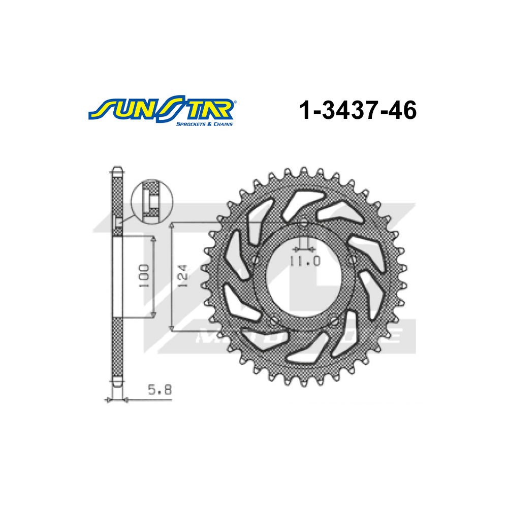 Ducati Monster 821 uyumlu arka dişli SUNSTAR 46 DİŞ