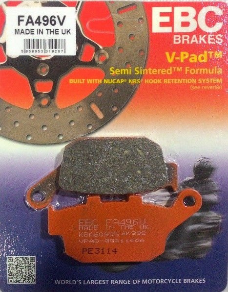 Suzuki Sv650A Arka Fren Balatası Ebc Fa496V Yarı Sinterli Balata
