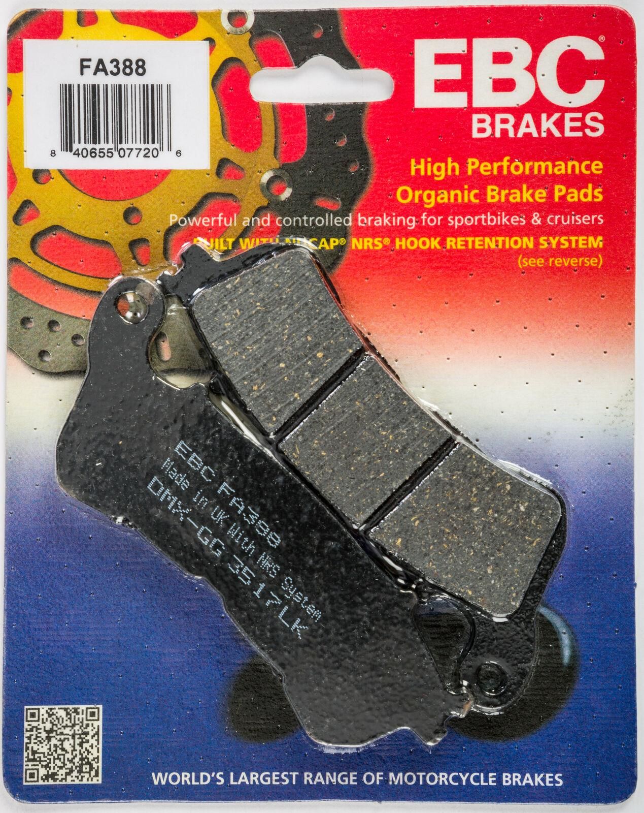 Ebc Fa388 2004-2012 Honda CBF 600 Uyumlu Ön Fren Balatası Organik Balata (3 Piston Kaliper)