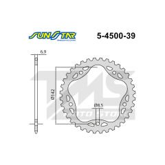 Ducati 848 Evo uyumlu arka dişli SUNSTAR 39 DİŞ