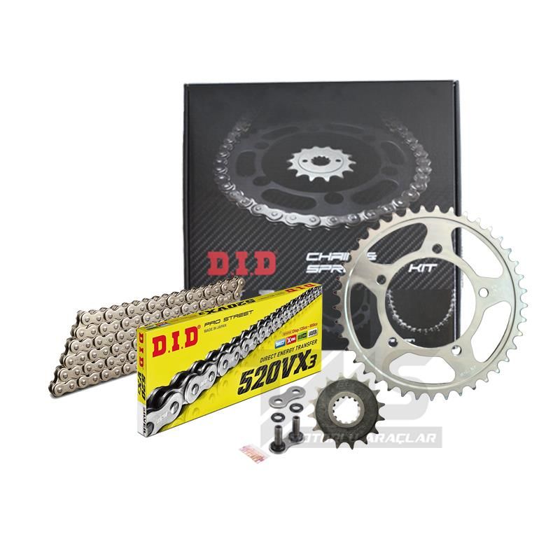 Did-Jt 1995-2002 Honda NX 650 Dominator Uyumlu Zincir Dişli Set Silver (Gümüş) Renk