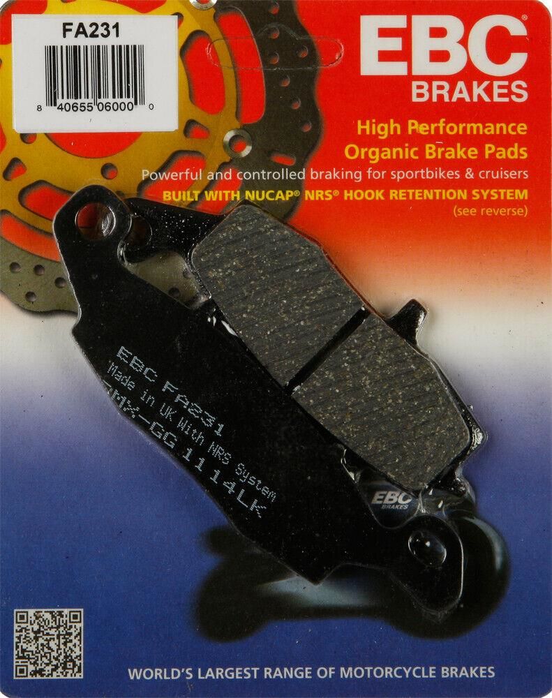 Ebc Fa231 1999-2004 Kawasaki VN 800 Drifter Uyumlu Arka Fren Balatası Organik Balata