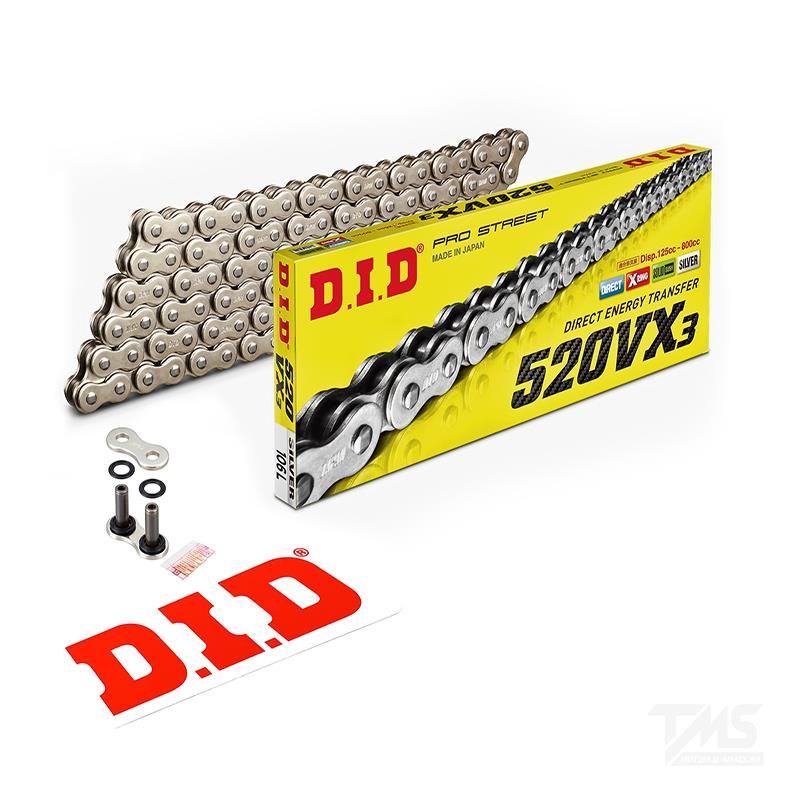 Did 520-106Vx3 2004-2009 Honda CBF 250 Uyumlu Zincir Vx3 Xring Silver (Gümüş) Renk