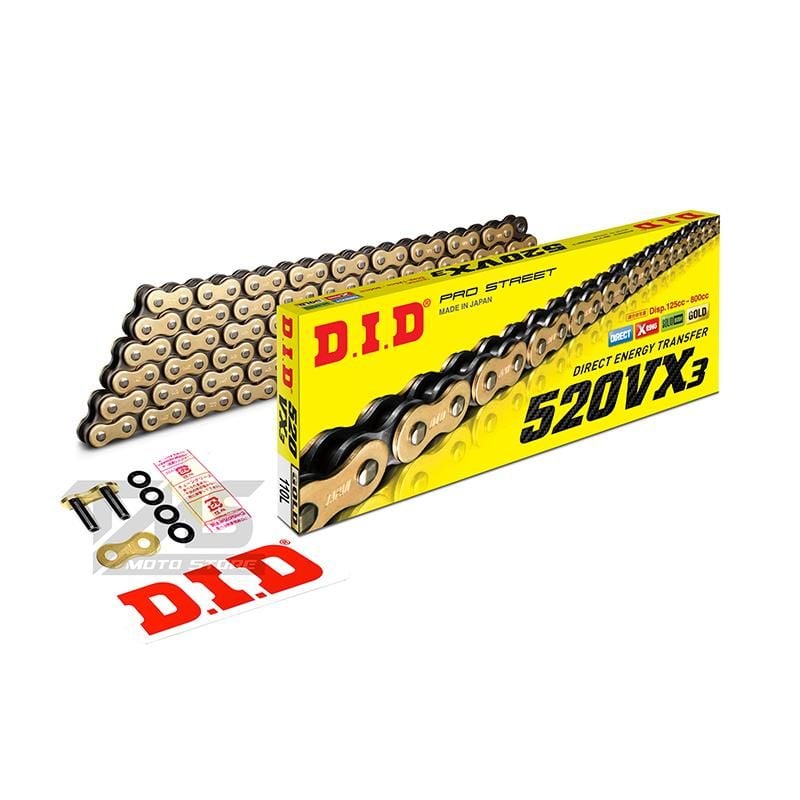 Did 520-110Vx3 2000-2007 Honda XR 650 R Uyumlu Zincir Vx3 Xring Gold Renk