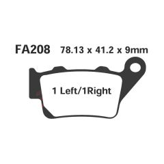 Ebc Fa208R 2020-2022 CF Moto 250SR Uyumlu Arka Fren Balatası Sinterli Balata