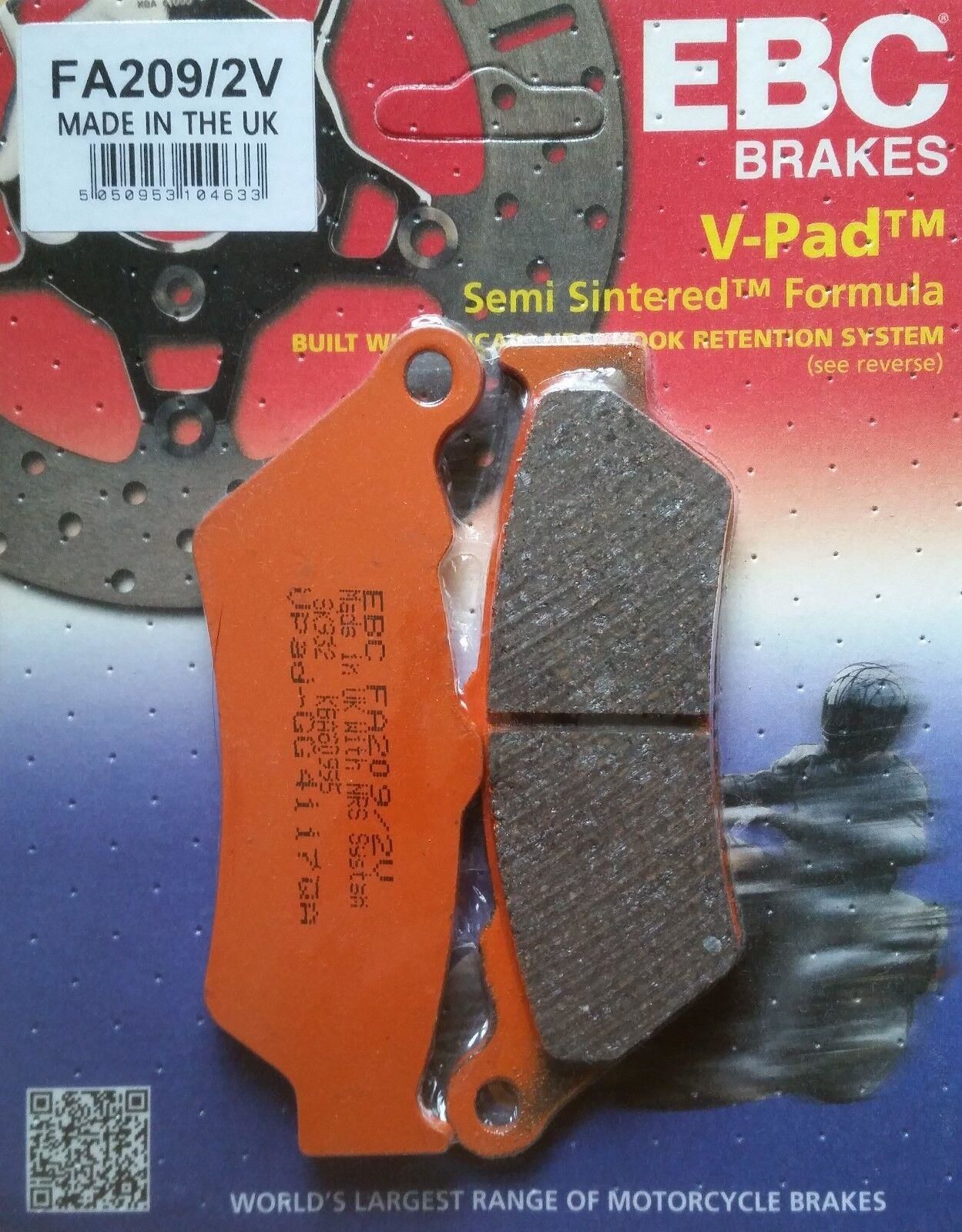 Ebc Fa209/2V 1997-2002 Honda NX 650 Dominator Uyumlu Ön Fren Balatası Yarı Sinterli Balata