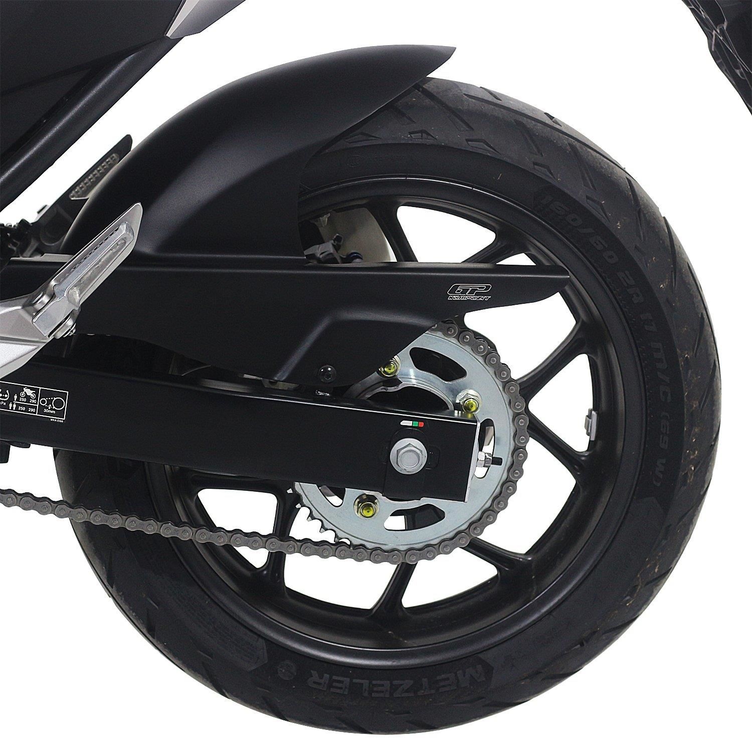 GP Kompozit Honda NC 700 X-S / NC 750 X-S 2012-2023 Uyumlu Zincir Korumalı Uzun Arka Çamurluk Siyah