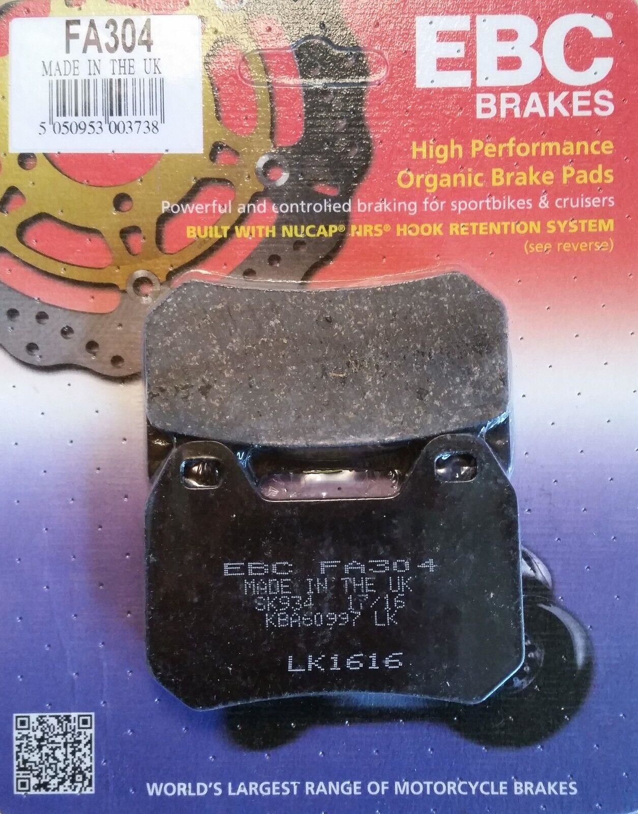 Ebc Fa304 1997-2009 BMW K 1200 LT Uyumlu Arka Fren Balatası Organik Balata