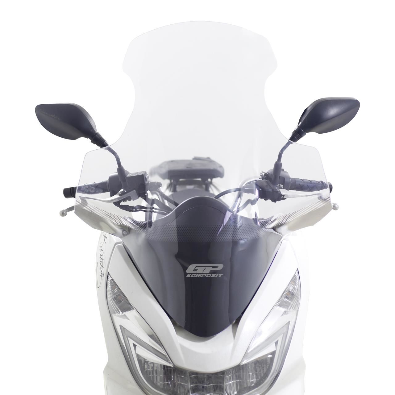 GP Kompozit Honda PCX 125 / 150 2014-2017 Uyumlu Elcikli Ön Cam Şeffaf 68 cm